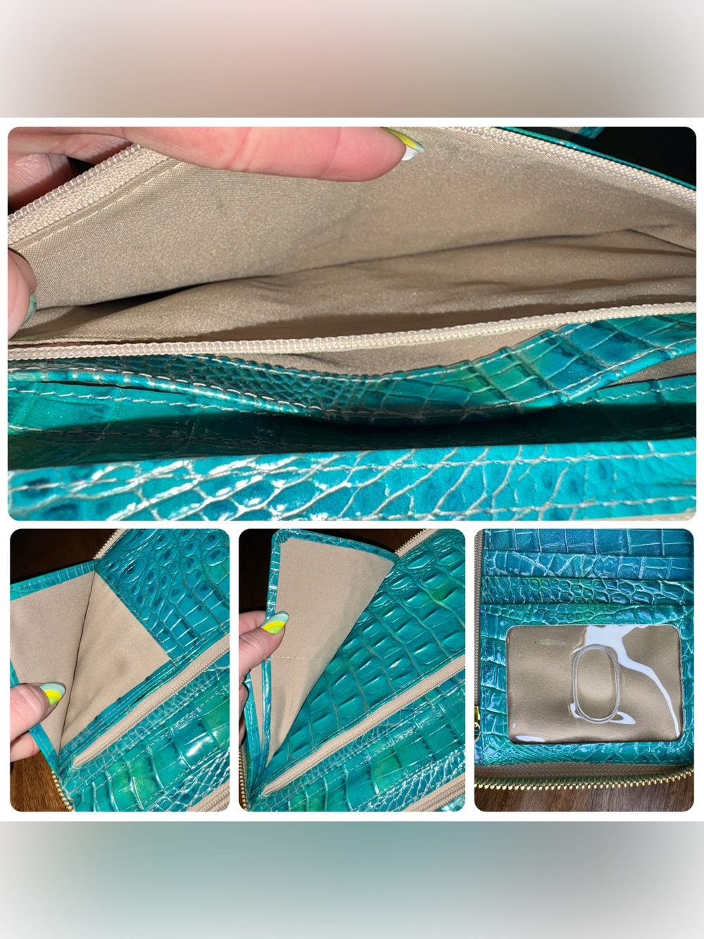 Brahmin GUC Skyler - Ocean Ombré - Travel Wallet/Clutch - FULL Eye - HTF, Rare - Picture 7 of 15